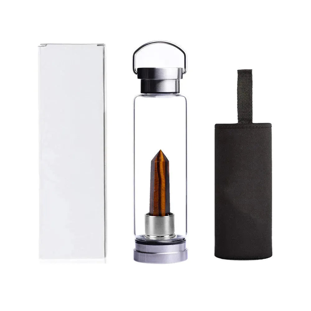 Energy Stone Water Bottle Glass Sports Water Cup Kettle - Bellarte Enchanté Energy Stone Water Bottle Glass Sports Water Cup Kettle